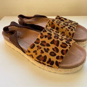 Yokono NWOT Keipard Calfhair leather sandals espadrilles leather insole 7.5